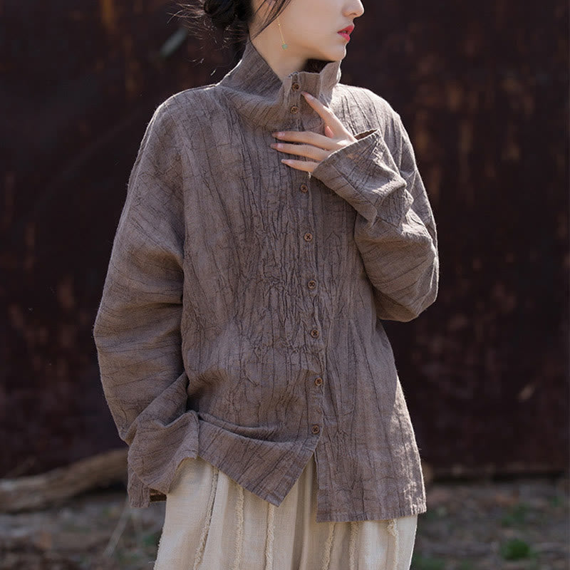 Buddha Stones Rollkragen Färben Ramie Baumwolle Chinesischen Stil Strickjacke Kleidung - image 24