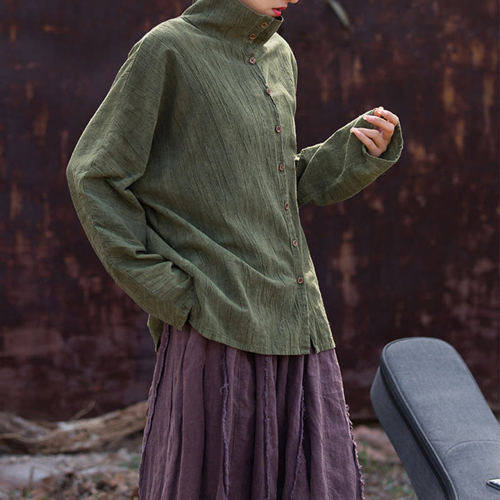 Buddha Stones Rollkragen Färben Ramie Baumwolle Chinesischen Stil Strickjacke Kleidung - image 16