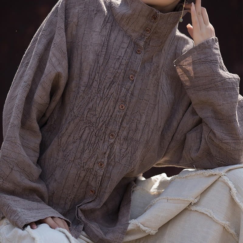 Buddha Stones Rollkragen Färben Ramie Baumwolle Chinesischen Stil Strickjacke Kleidung - image 19