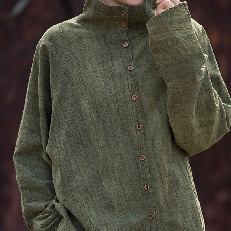 Buddha Stones Rollkragen Färben Ramie Baumwolle Chinesischen Stil Strickjacke Kleidung - image 10