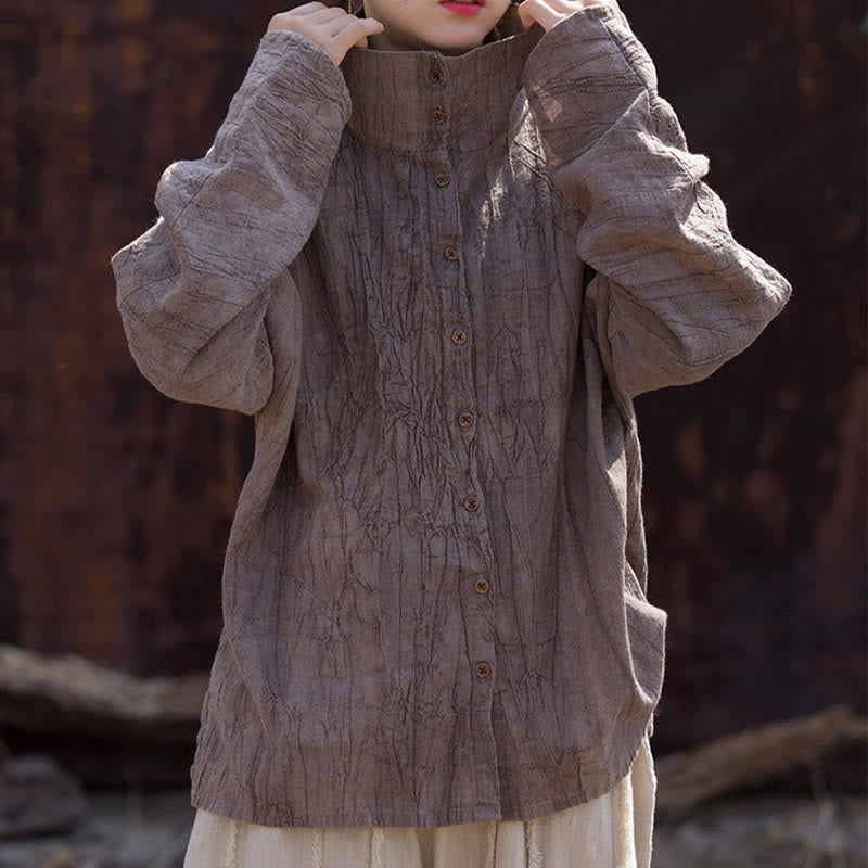 Buddha Stones Rollkragen Färben Ramie Baumwolle Chinesischen Stil Strickjacke Kleidung - image 23