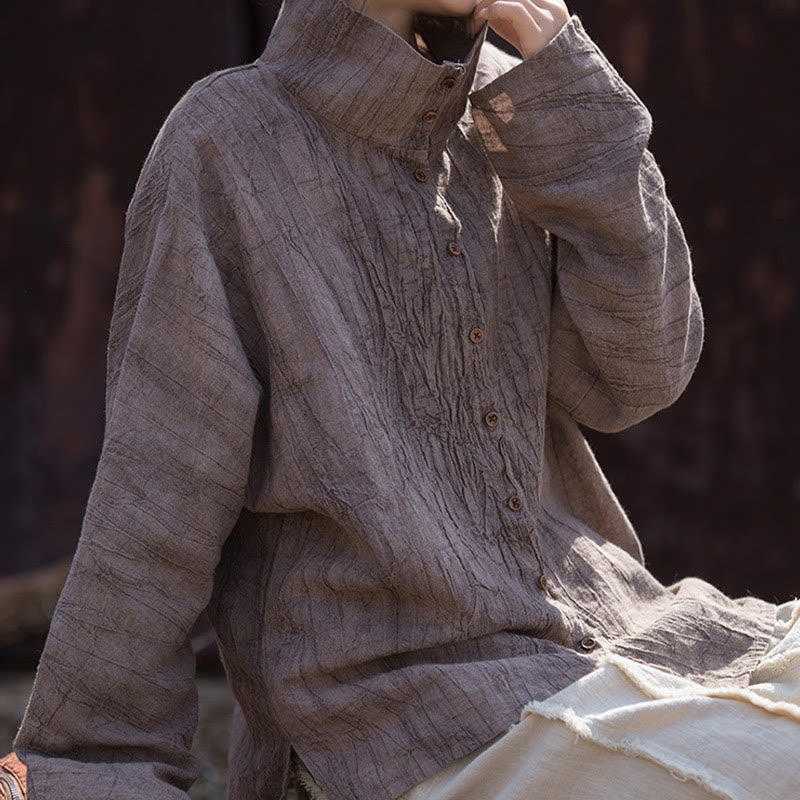 Buddha Stones Rollkragen Färben Ramie Baumwolle Chinesischen Stil Strickjacke Kleidung - image 20