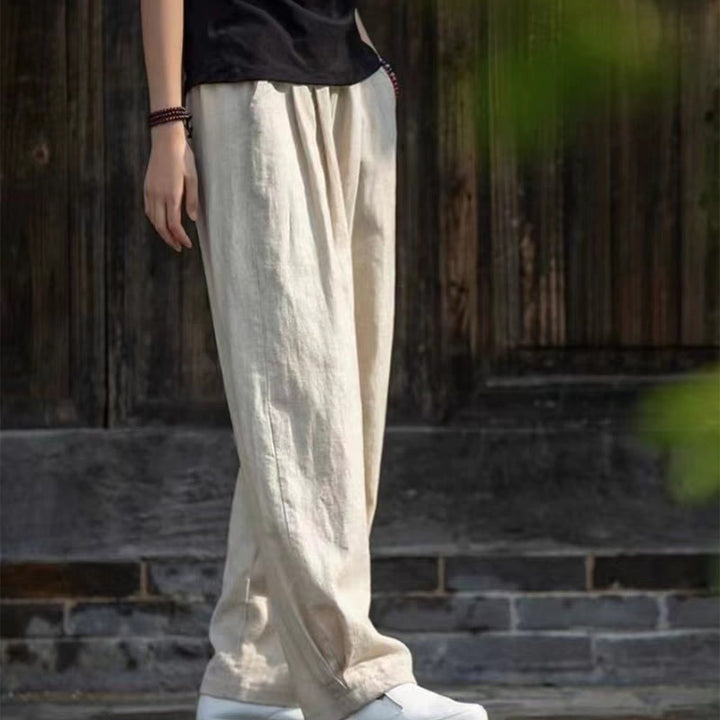 Buddha Stones Lässige Yogahose aus Baumwolle für Damen mit Taschen - image 1