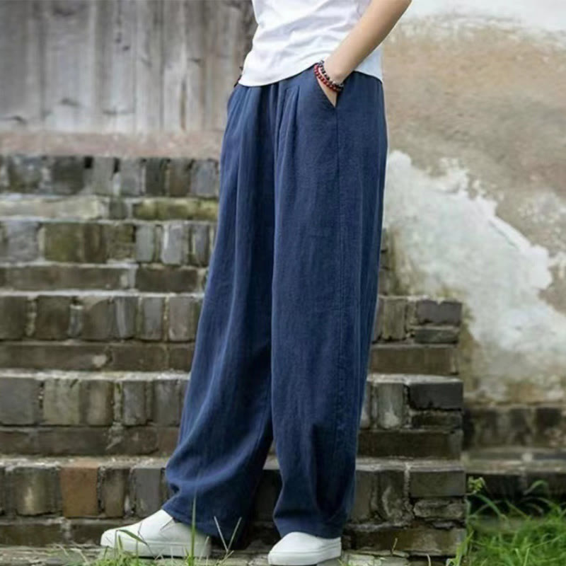 Buddha Stones Lässige Yogahose aus Baumwolle für Damen mit Taschen - image 9