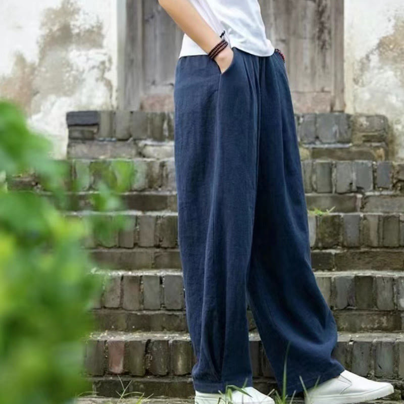 Buddha Stones Lässige Yogahose aus Baumwolle für Damen mit Taschen - image 8
