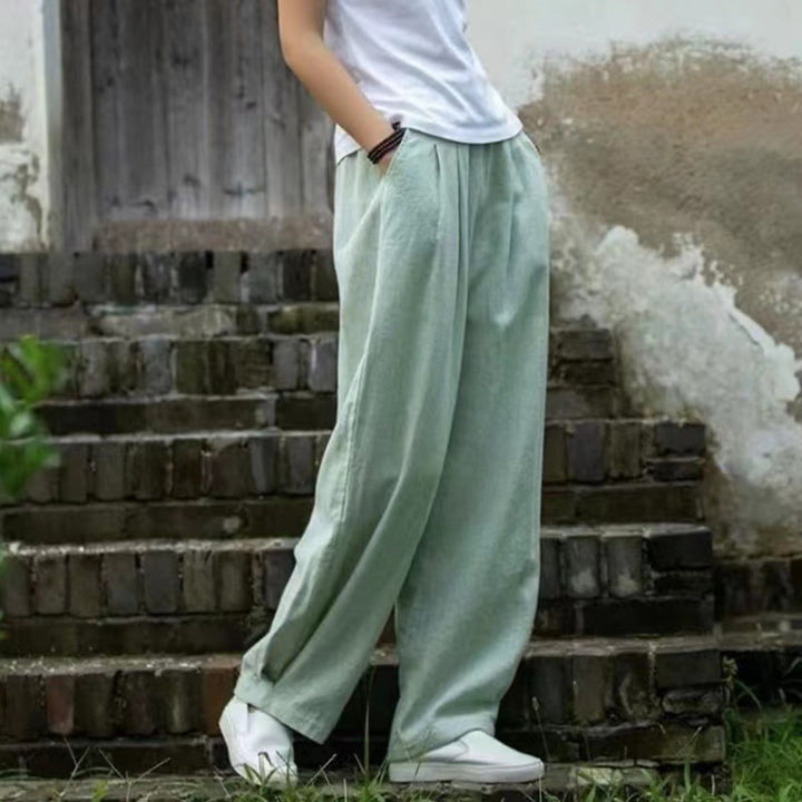Buddha Stones Lässige Yogahose aus Baumwolle für Damen mit Taschen - image 11