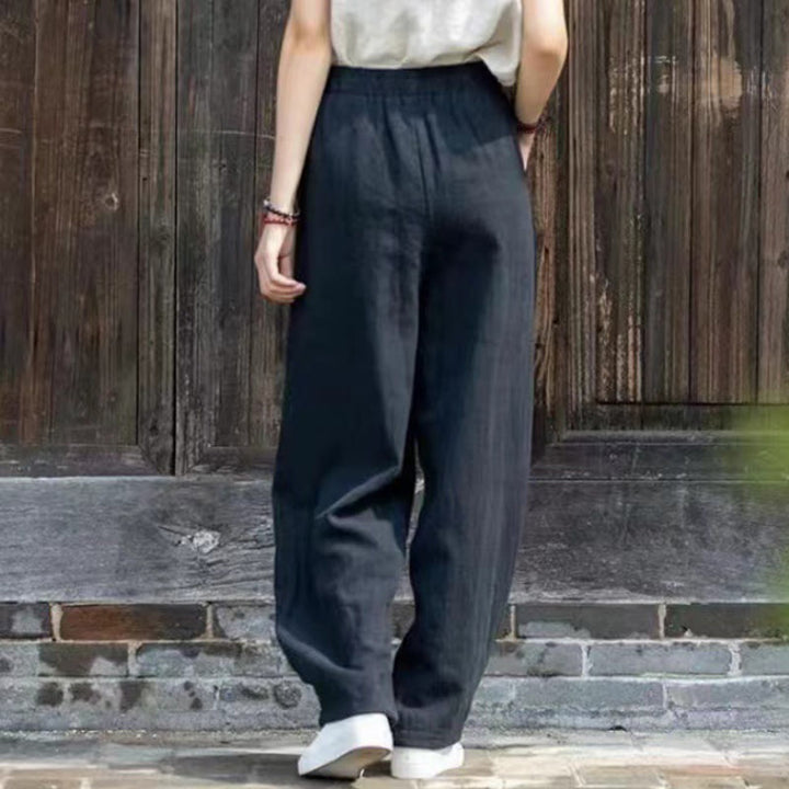 Buddha Stones Lässige Yogahose aus Baumwolle für Damen mit Taschen - image 6