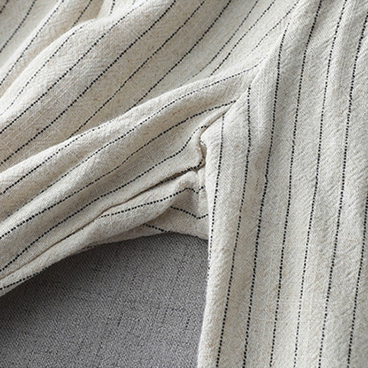 Buddha Stones – Hose mit vertikalen Streifen, hoher Taille und weitem Bein und Taschen - image 5