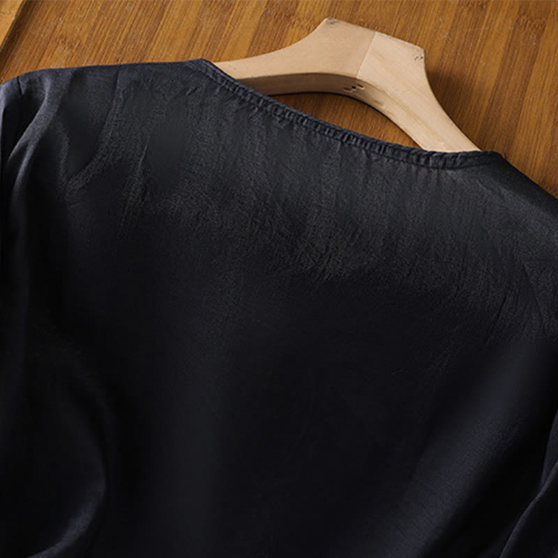 Pullover mit Buddha Stones und ethnischer Stickerei, Rundhalsausschnitt, Baumwolle und Leinen - image 10