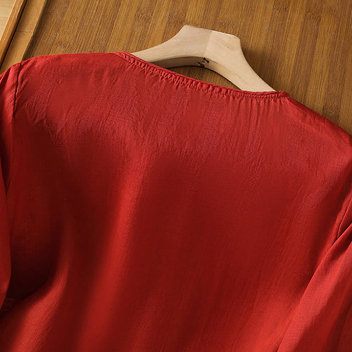 Pullover mit Buddha Stones und ethnischer Stickerei, Rundhalsausschnitt, Baumwolle und Leinen - image 18