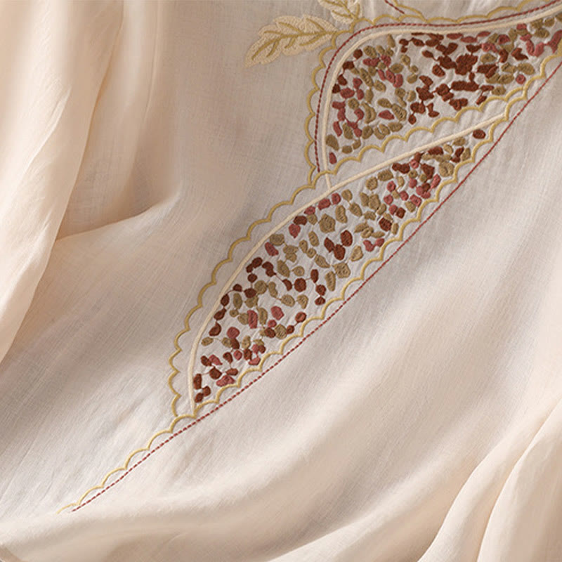 Pullover mit Buddha Stones und ethnischer Stickerei, Rundhalsausschnitt, Baumwolle und Leinen - image 28