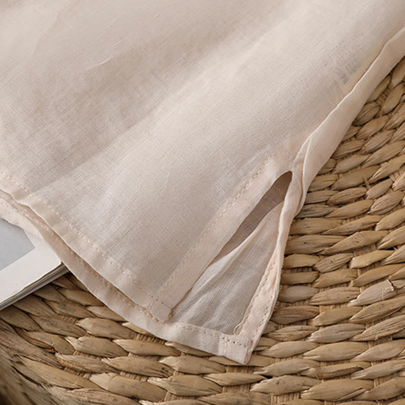 Pullover mit Buddha Stones und ethnischer Stickerei, Rundhalsausschnitt, Baumwolle und Leinen - image 32