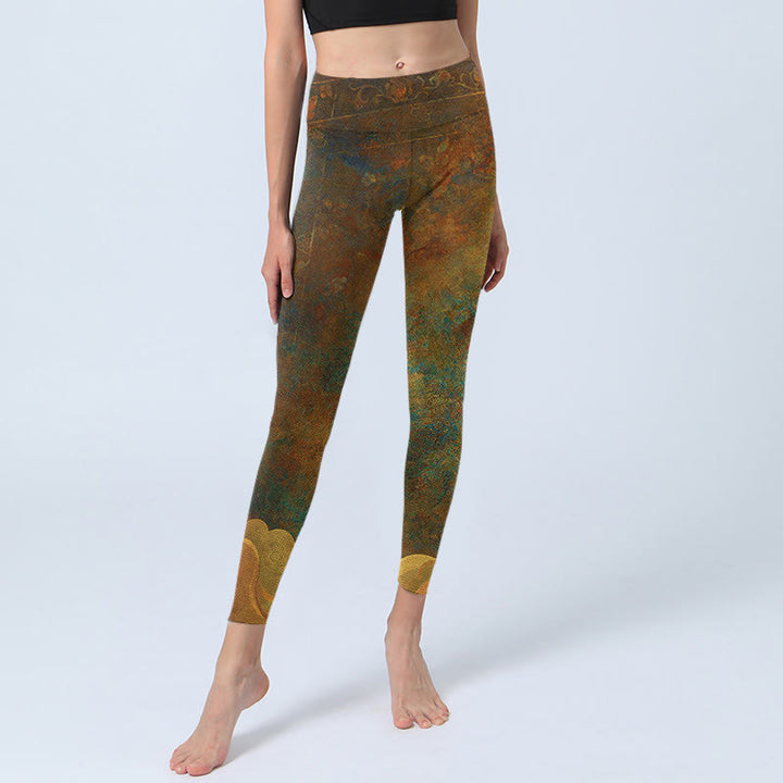 Buddha Stones, glückverheißende Wolken, Druck, Lycra-Stoff, Fitness-Leggings, Damen-Yogahose