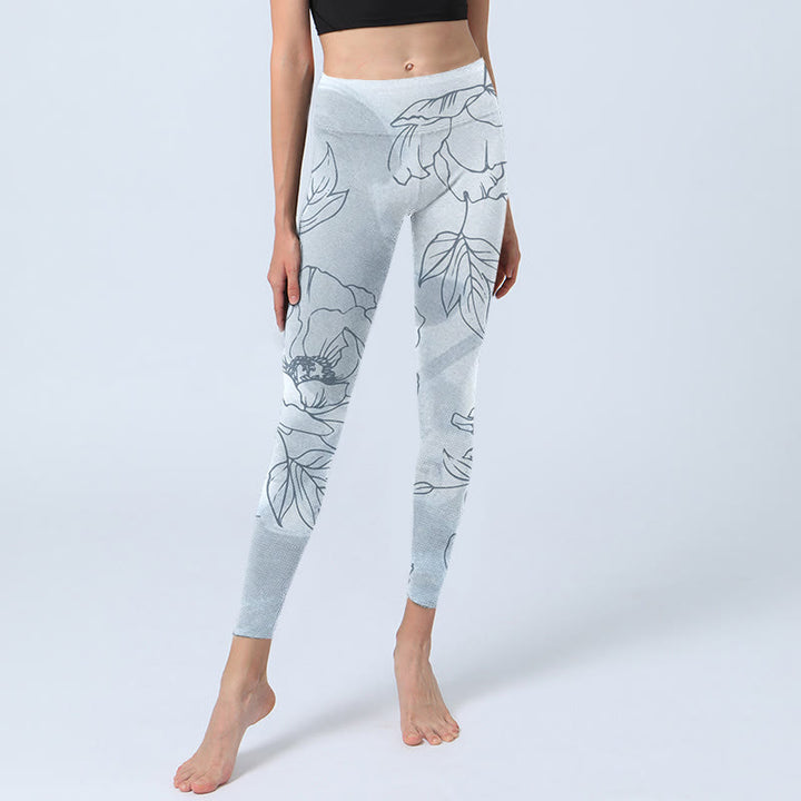 Buddha Stones Pfingstrose Blume Blätter Druck Gym Leggings frauen Yoga Hosen - image 5