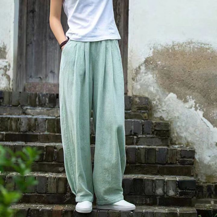 Buddha Stones Lässige Yogahose aus Baumwolle für Damen mit Taschen - Helltürkis - US14, UK/AU18, EU46 (4XL) - image 10