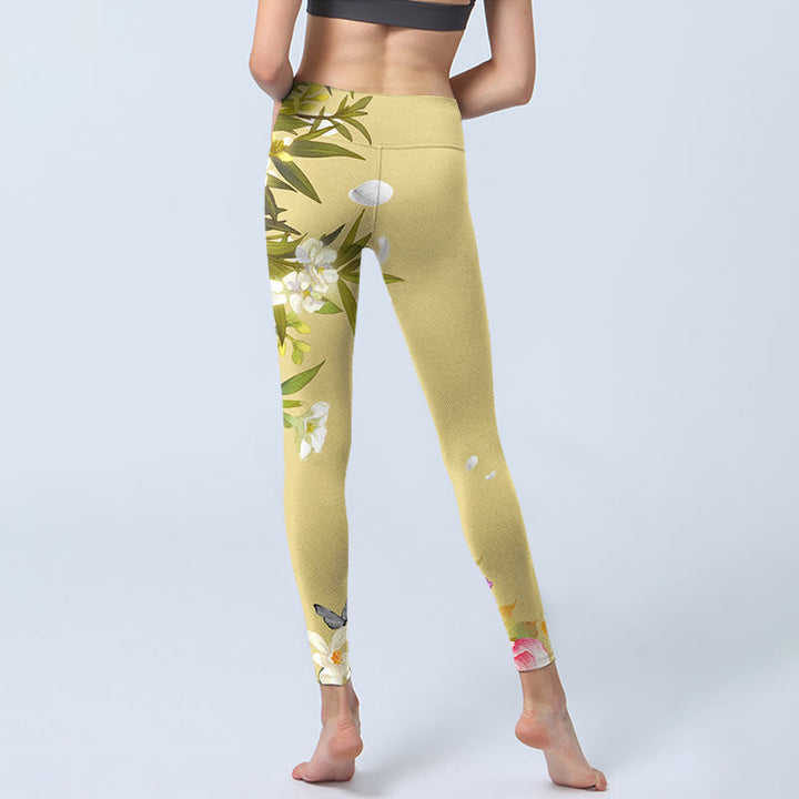 Buddha Stones ​​Blumen Pflanzen Schmetterling Druck Fitness Leggings frauen Yoga Hosen - image 8