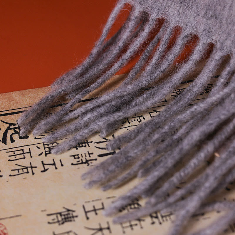 Buddha Stones Wollschal Rosa Pfingstrose Schmetterling Stickerei Quaste Winter Gemütlicher Reiseschal Wickelschal - image 4