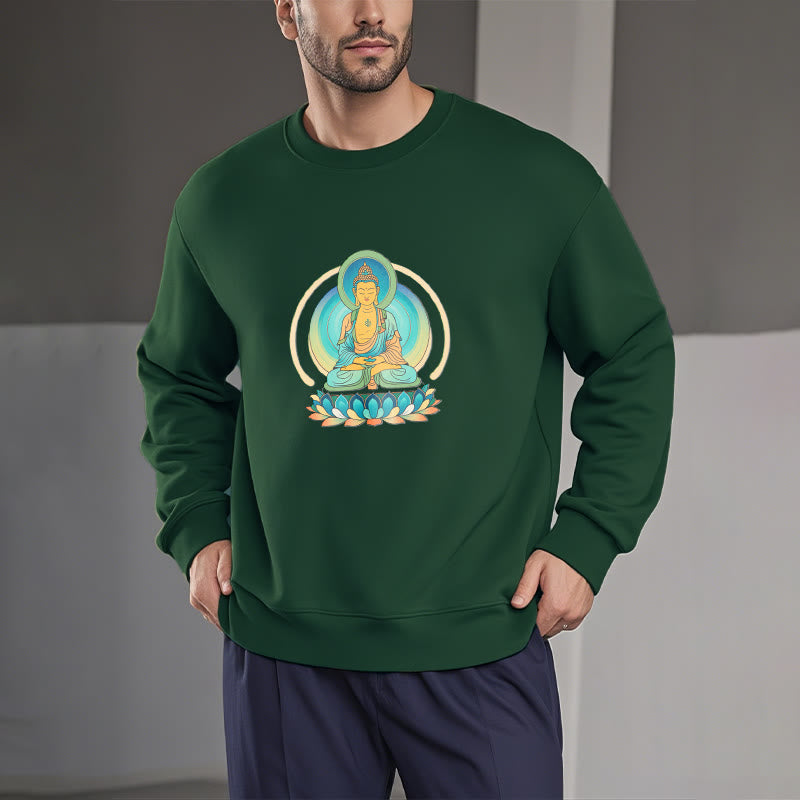 Buddha Stones, Lotus, Meditation, Buddha, Fleece-gefüttertes Sweatshirt