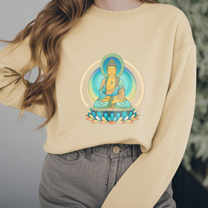 Buddha Stones, Lotus, Meditation, Buddha, Fleece-gefüttertes Sweatshirt