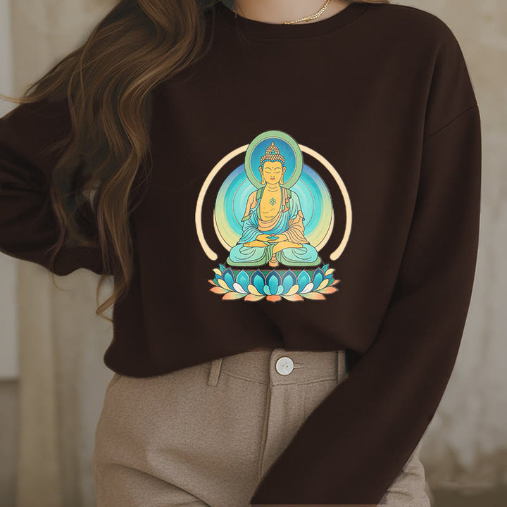 Buddha Stones, Lotus, Meditation, Buddha, Fleece-gefüttertes Sweatshirt