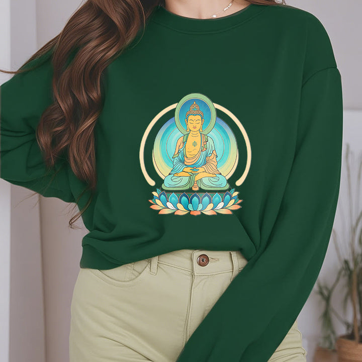 Buddha Stones, Lotus, Meditation, Buddha, Fleece-gefüttertes Sweatshirt