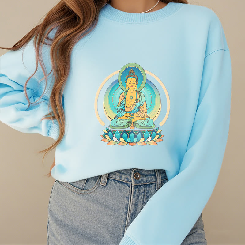 Buddha Stones, Lotus, Meditation, Buddha, Fleece-gefüttertes Sweatshirt