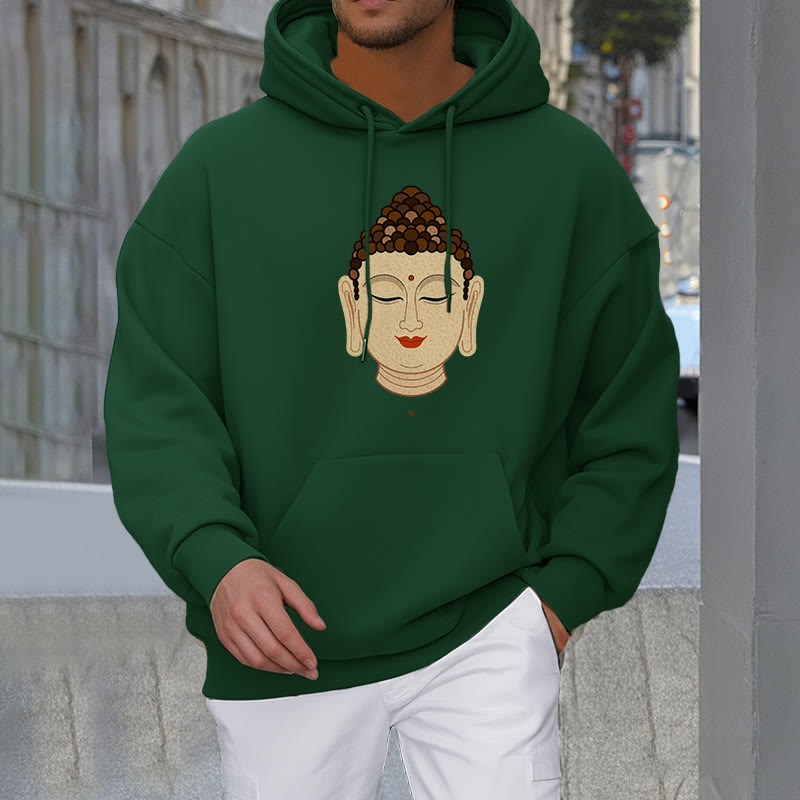 Buddha Stones Meditation Buddha Fleece gefüttert Polyester Hoodie