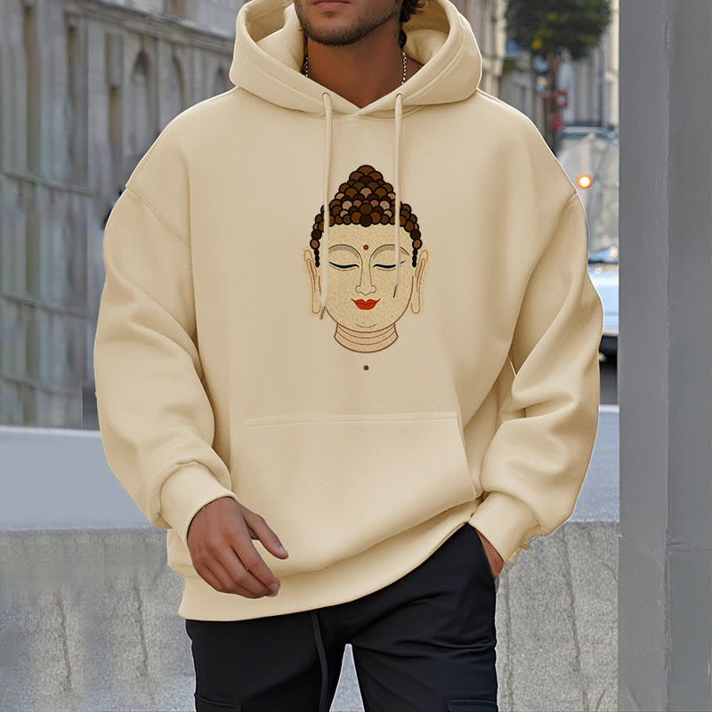 Buddha Stones Meditation Buddha Fleece gefüttert Polyester Hoodie