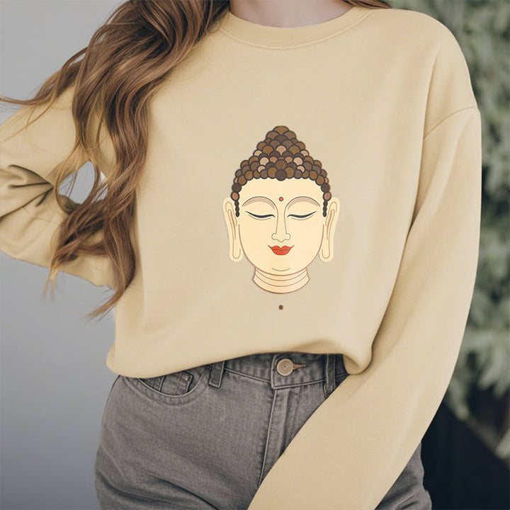 Buddha Stones Meditation Buddha Fleece gefüttert Polyester Sweatshirt