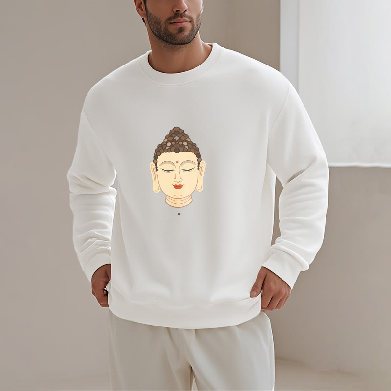 Buddha Stones Meditation Buddha Fleece gefüttert Polyester Sweatshirt