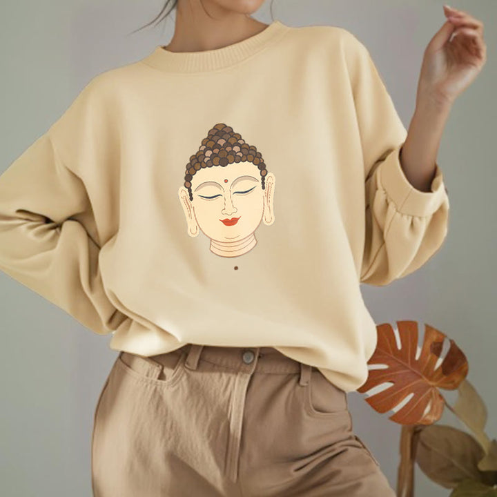 Buddha Stones Meditation Buddha Fleece gefüttert Polyester Sweatshirt