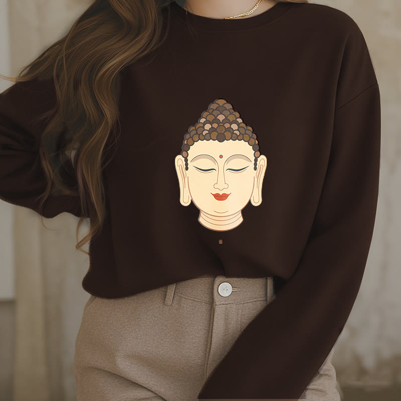 Buddha Stones Meditation Buddha Fleece gefüttert Polyester Sweatshirt