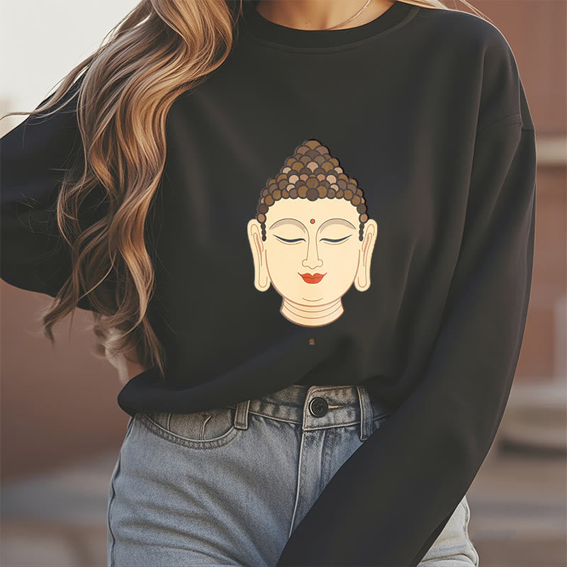 Buddha Stones Meditation Buddha Fleece gefüttert Polyester Sweatshirt