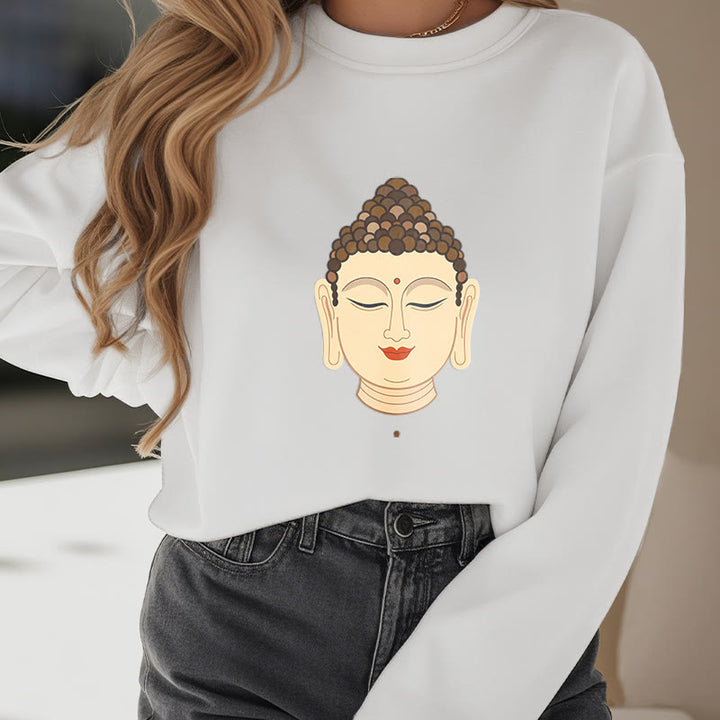 Buddha Stones Meditation Buddha Fleece gefüttert Polyester Sweatshirt