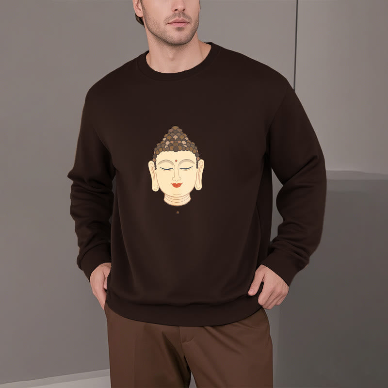 Buddha Stones Meditation Buddha Fleece gefüttert Polyester Sweatshirt