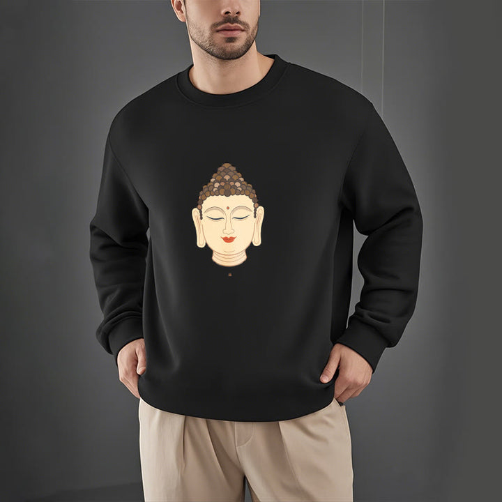 Buddha Stones Meditation Buddha Fleece gefüttert Polyester Sweatshirt