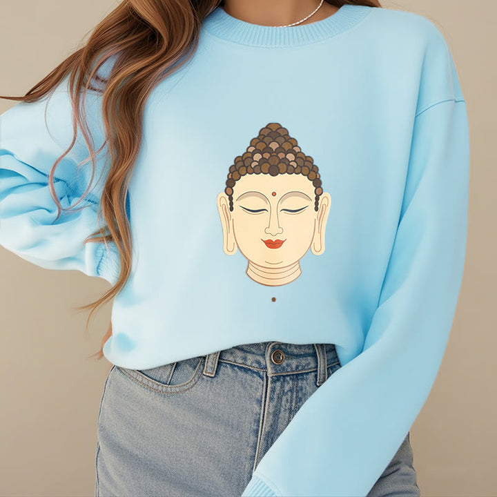 Buddha Stones Meditation Buddha Fleece gefüttert Polyester Sweatshirt