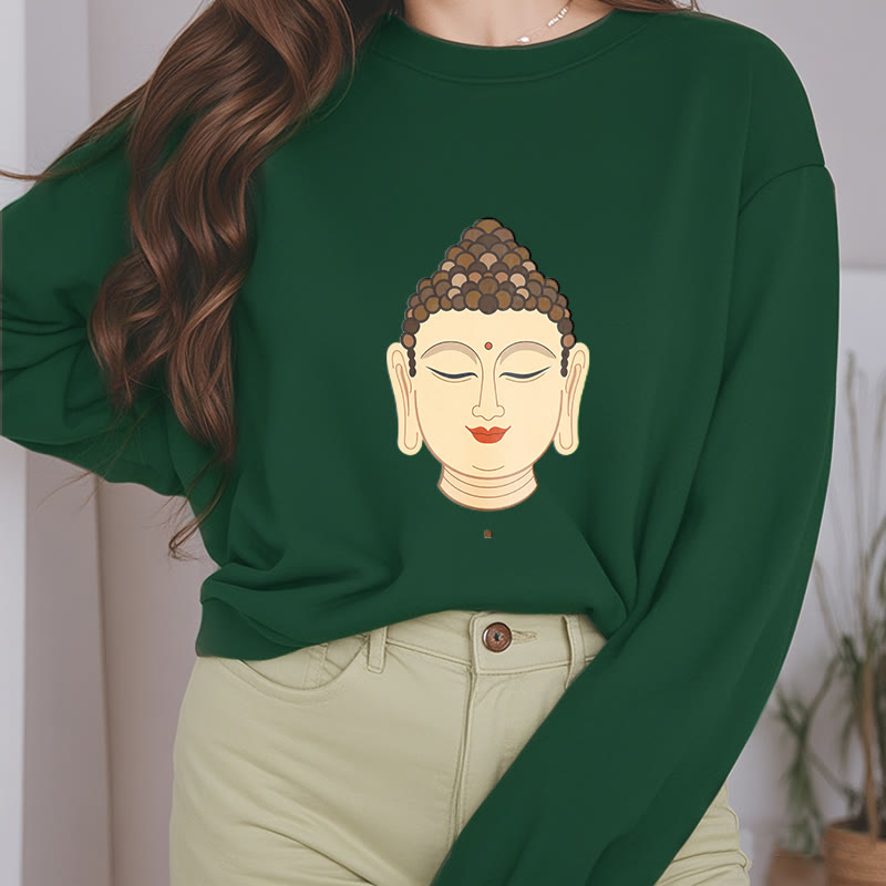 Buddha Stones Meditation Buddha Fleece gefüttert Polyester Sweatshirt