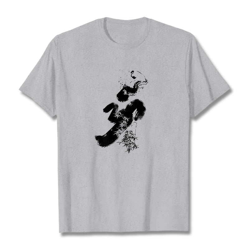 Buddha Stones OM Bambus Tinte Baumwolle T-Shirt - Hellgrau - 2XL - image 21