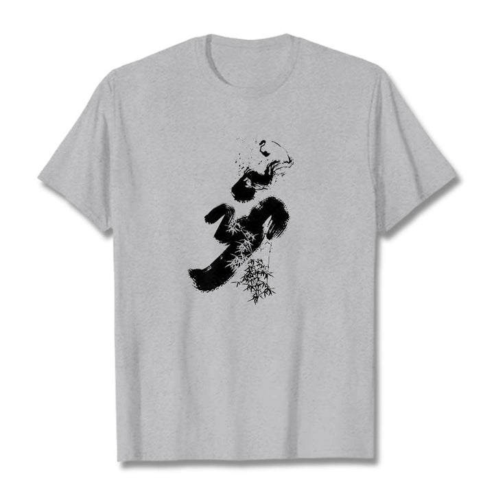 Buddha Stones OM Bambus Tinte Baumwolle T-Shirt - Hellgrau - 2XL - image 21