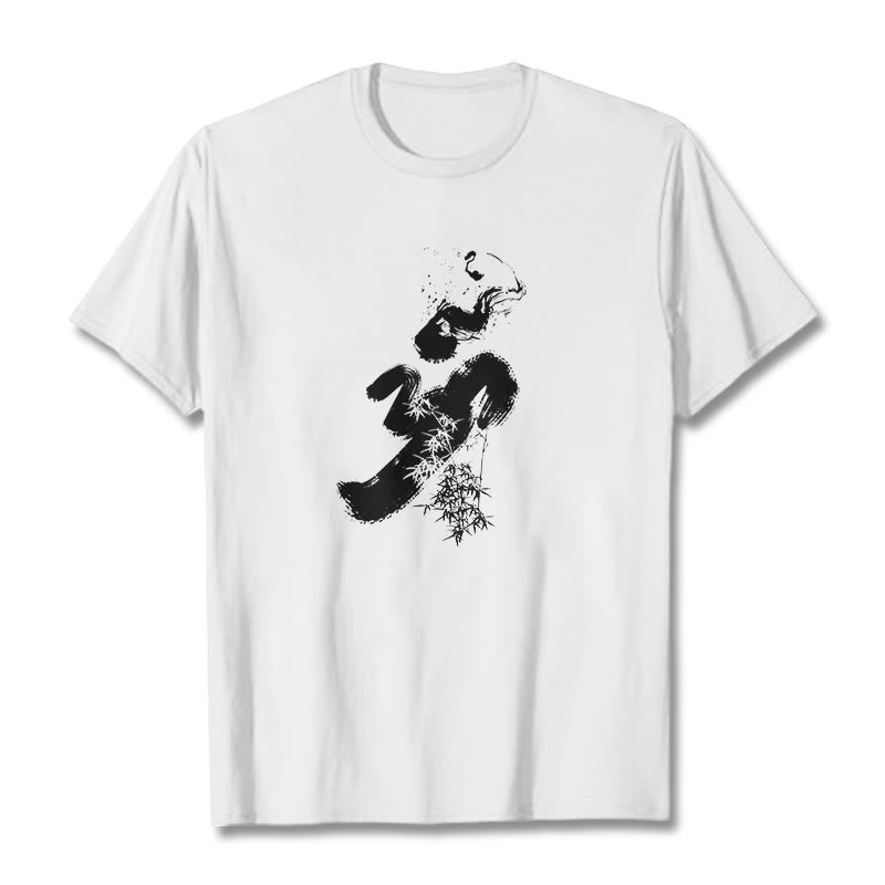 Buddha Stones OM Bambus Tinte Baumwolle T-Shirt - Weiß - 2XL - image 7