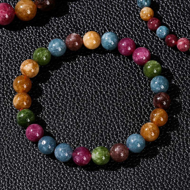 Buddha Stones Mehrfarbiges Turmalin-Positiv-Armband