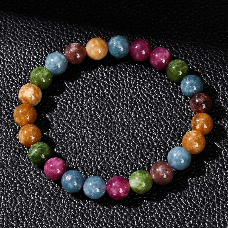 Buddha Stones Mehrfarbiges Turmalin-Positiv-Armband