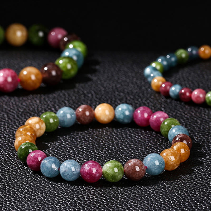 Buddha Stones Mehrfarbiges Turmalin-Positiv-Armband