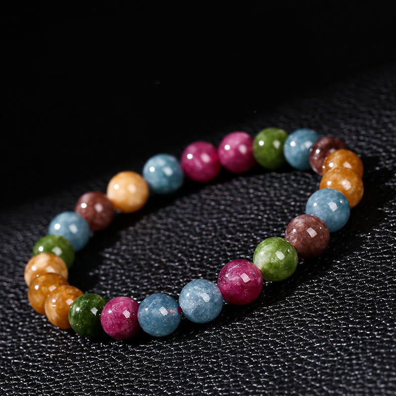 Buddha Stones Mehrfarbiges Turmalin-Positiv-Armband