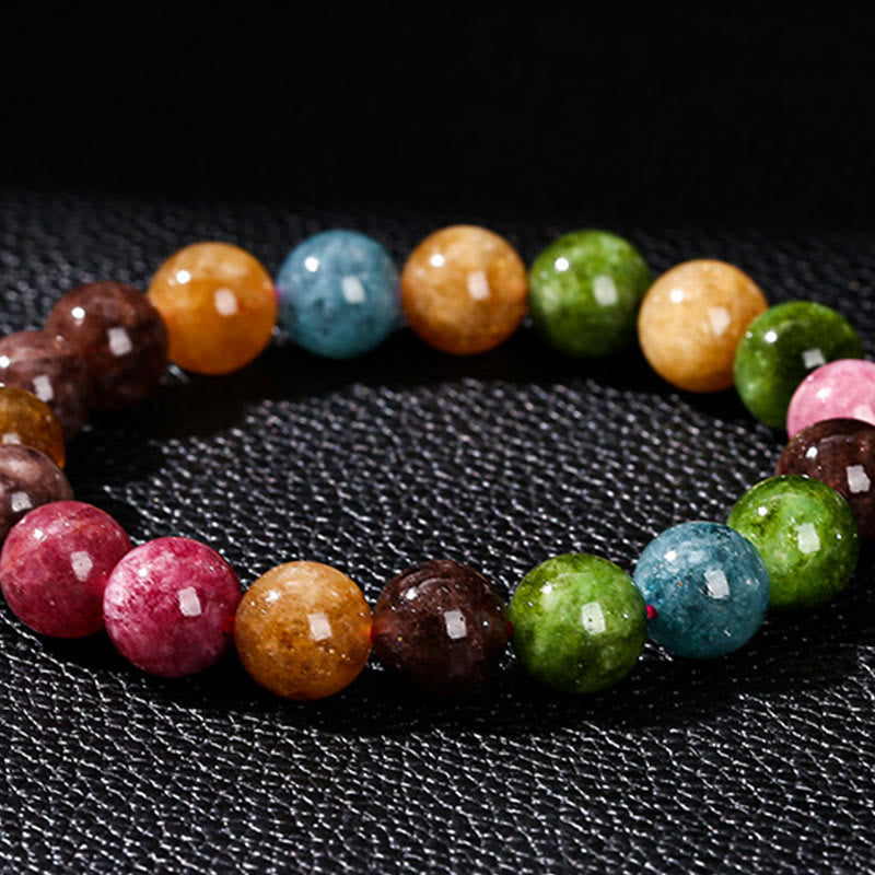 Buddha Stones Mehrfarbiges Turmalin-Positiv-Armband