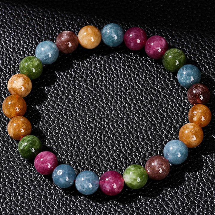 Buddha Stones Mehrfarbiges Turmalin-Positiv-Armband