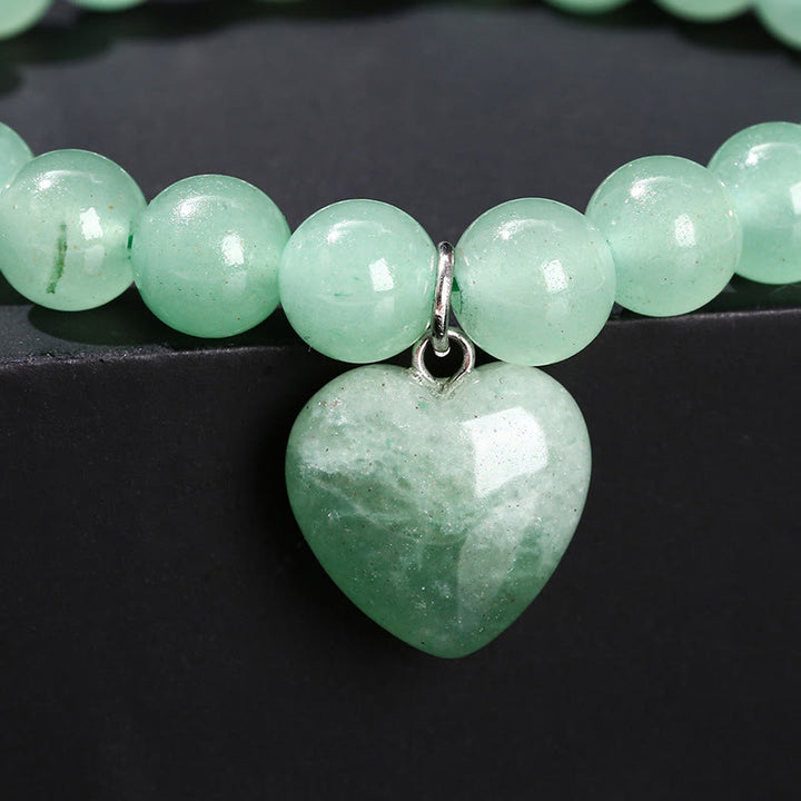 Buddha Stones, verschiedene Kristalle, grüner Aventurin, Liebesherz-Balance-Armband - image 12
