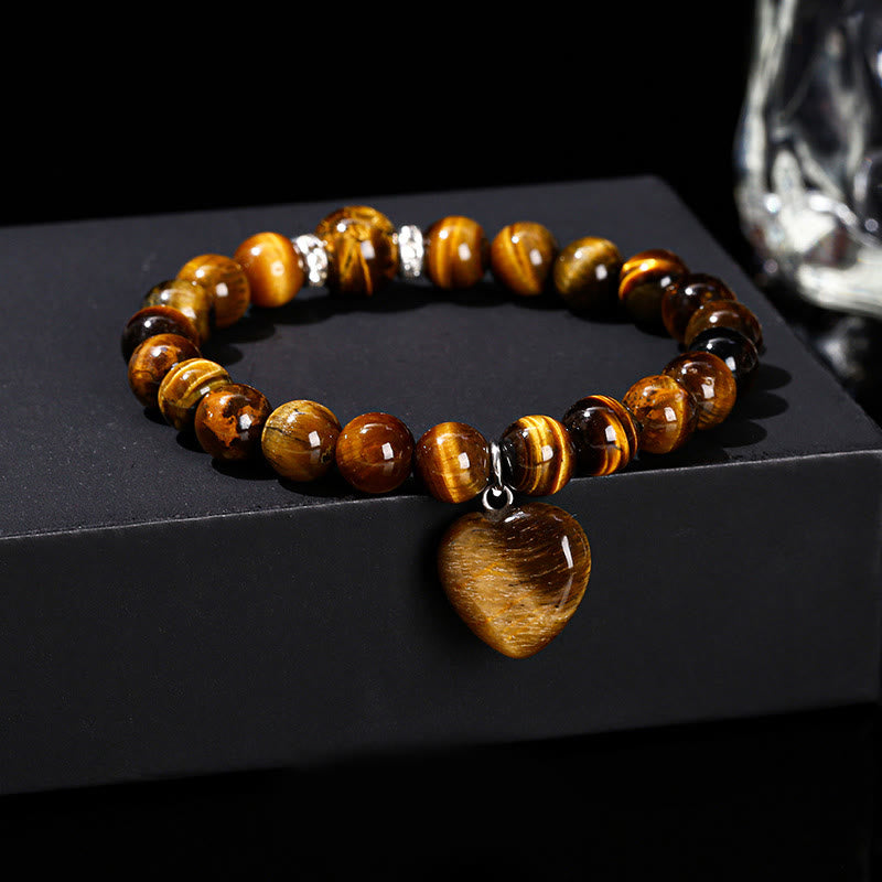 Buddha Stones, verschiedene Kristalle, grüner Aventurin, Liebesherz-Balance-Armband - Tigerauge (Handgelenkumfang: 14-16 cm) - 10 mm - image 20