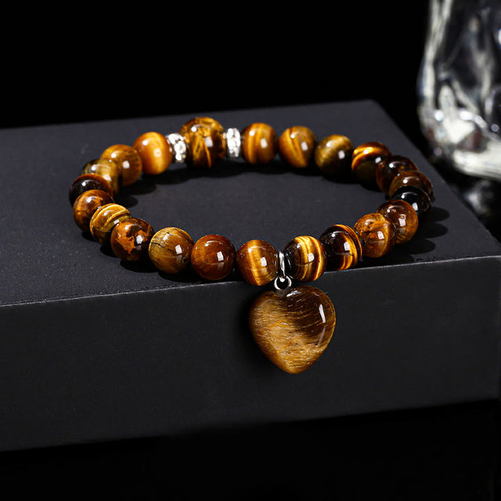Buddha Stones, verschiedene Kristalle, grüner Aventurin, Liebesherz-Balance-Armband - Tigerauge (Handgelenkumfang: 14-16 cm) - 10 mm - image 20